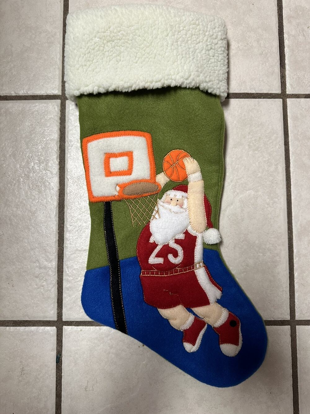 Prima Creations Santa Swoosh Basketball Christmas stocking